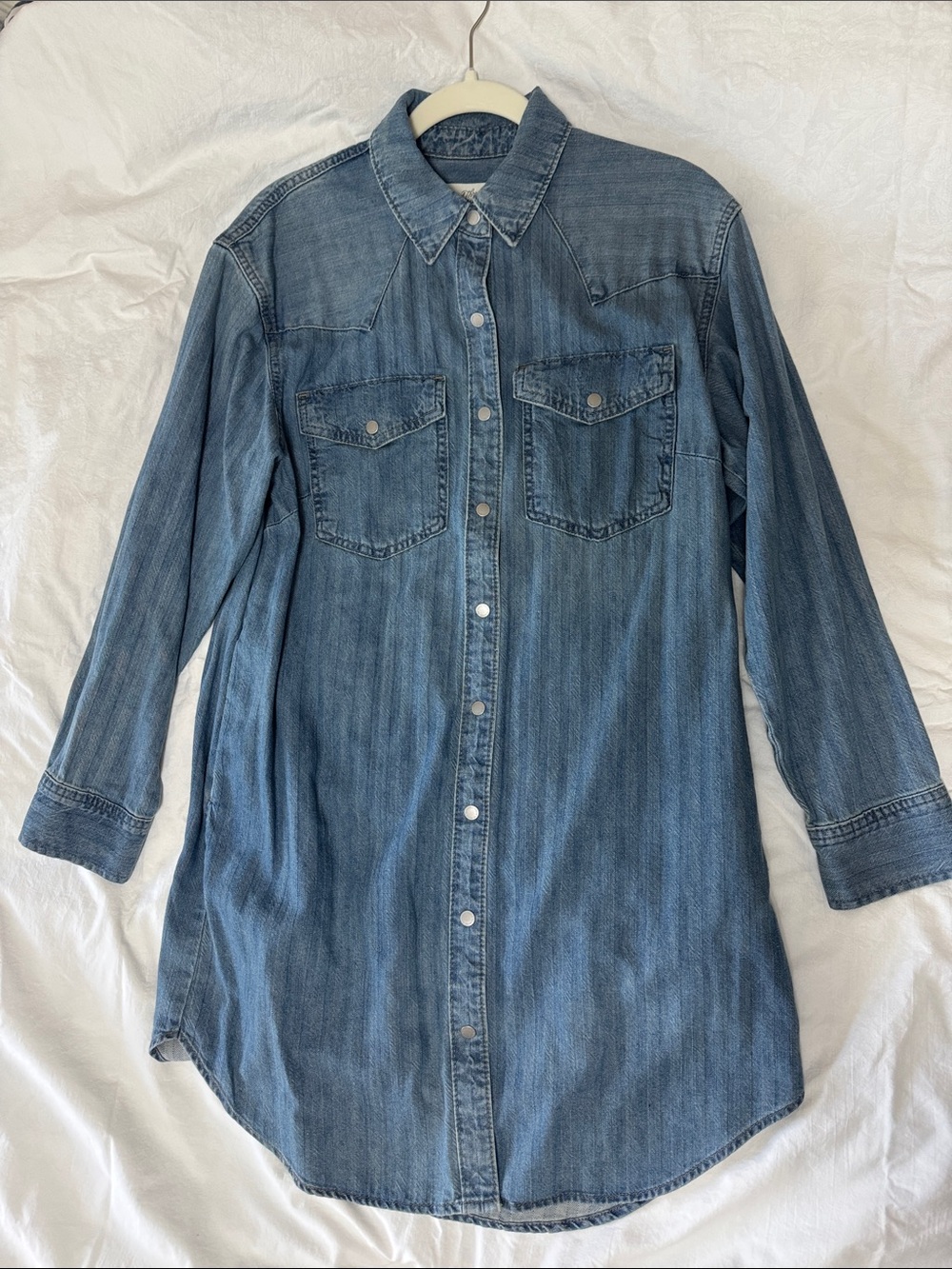 Universal Thread Blue Denim Long-Sleeve Shirt Dress